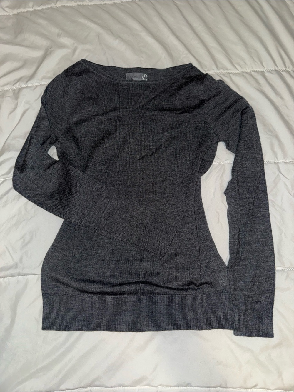 Wool Dark Gray Long-Sleeve Knit Sweater 🩶